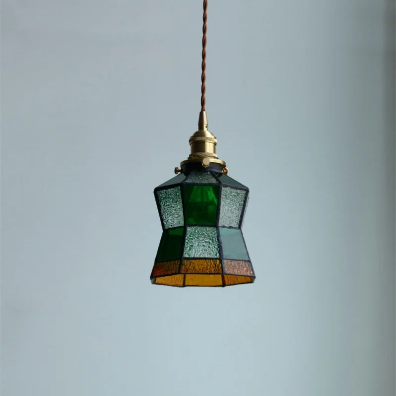 Afralia™ Colorful Glass Tiffany Style LED Pendant Lamp, Modern Hanging Light Fixture