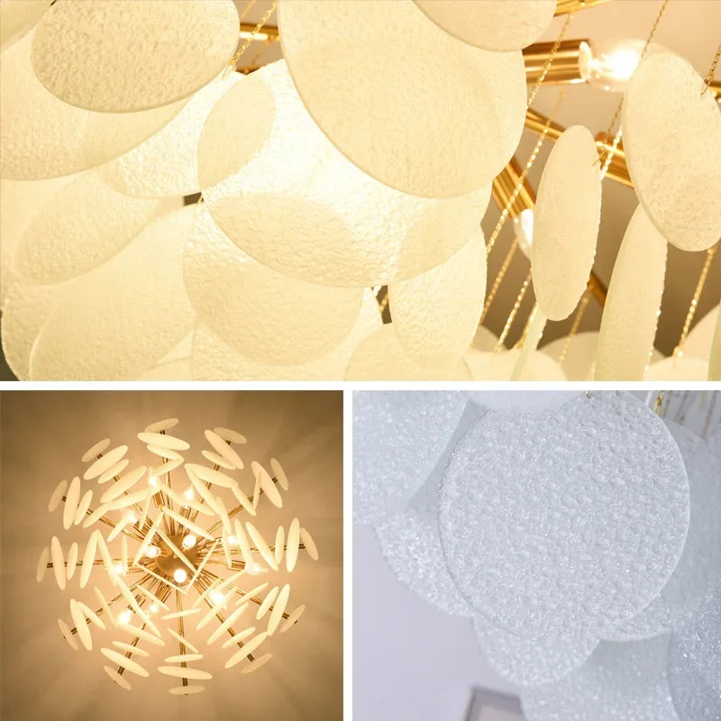 Afralia™ Modern Glass Chandelier for Living Room Dining Bedroom Hall Pendant Lighting