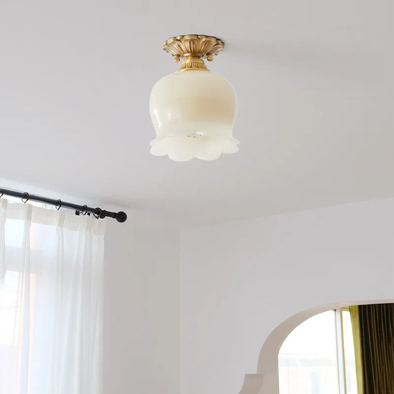 Afralia™ LED Resin Copper Ceiling Light Fixture for Aisle Porch Living Room