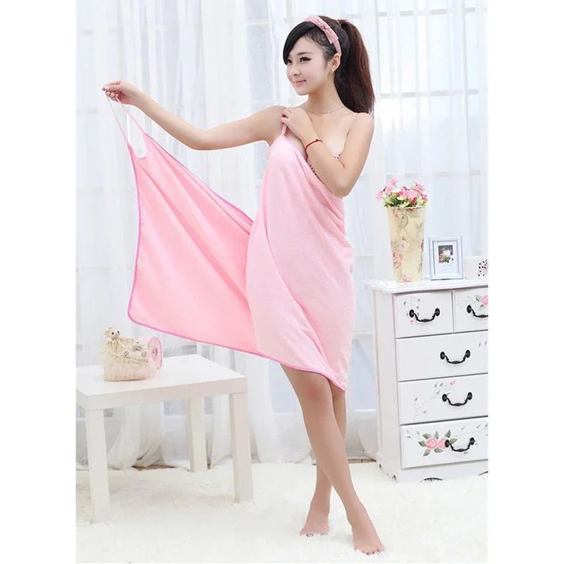 Afralia™ Microfiber Ladies Bath Towel Nightgown for Fast Drying and Soft Absorbent Spa Experience