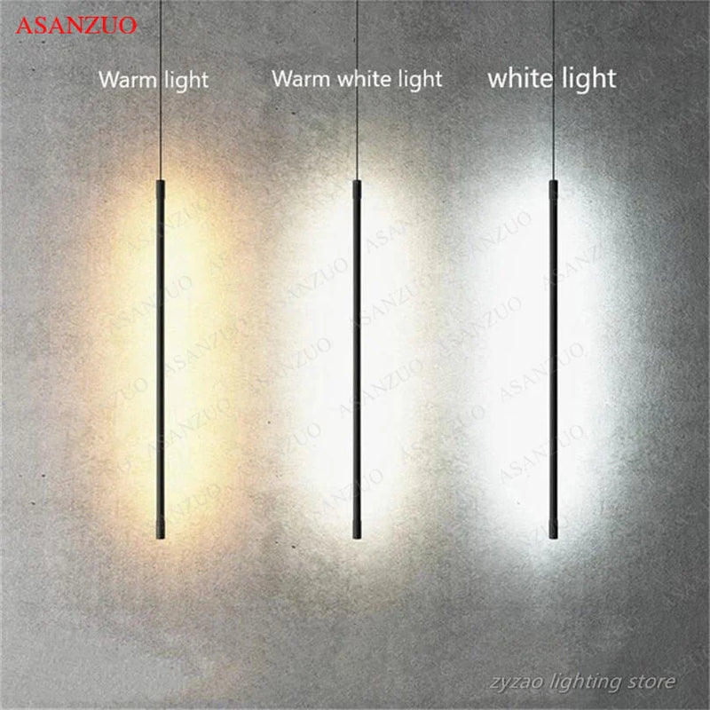 Afralia™ LED Pendant Light: Adjustable Line Strip Hanging Lamp for Modern Home Decor