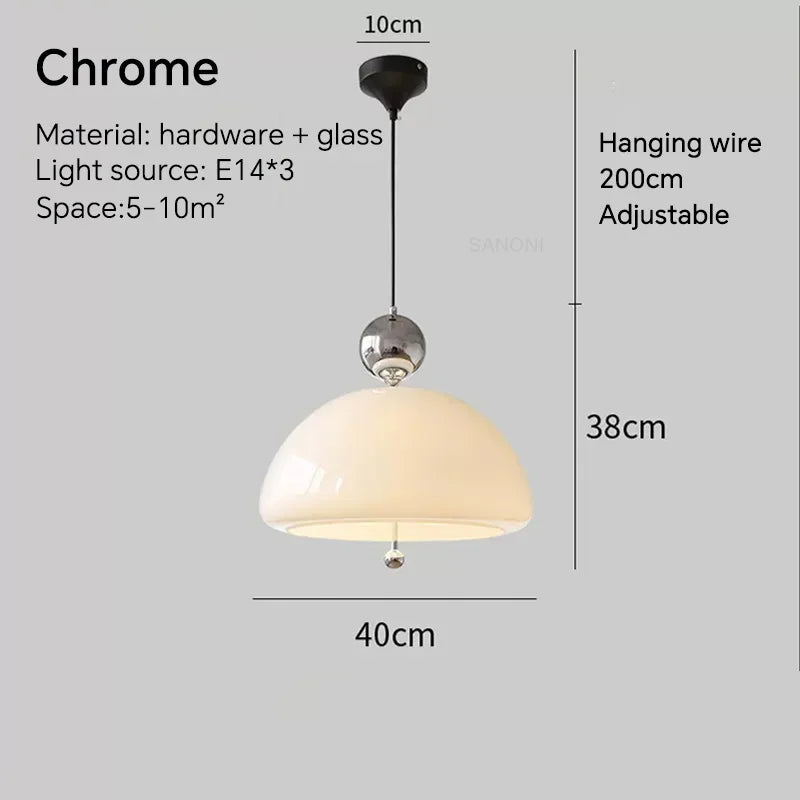 Afralia™ Glass Pendant Light Medieval French Bauhaus Retro Post-modern Hanging Lamp