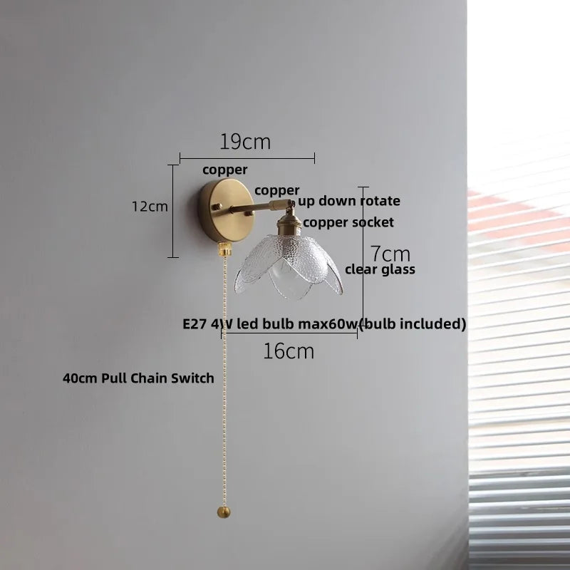 Afralia™ Clear Glass LED Wall Sconce Modern Rotate Stair Light