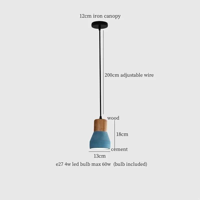 Afralia™ Cement LED Pendant Lamp Industrial Decor Bedroom Living Room Bar Cafe