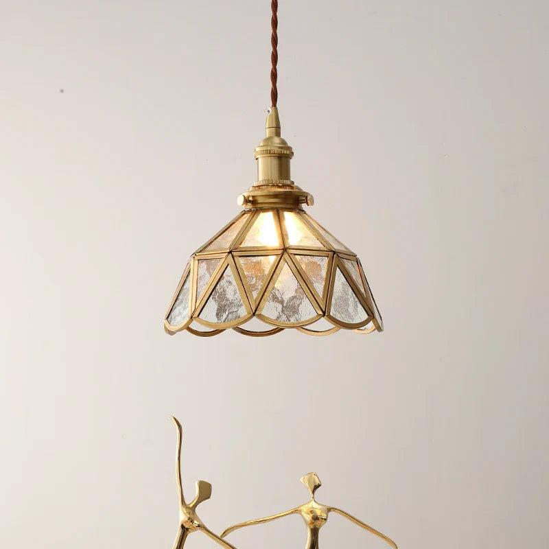 Afralia™ Amber Glass LED Pendant Light - Nordic Modern Copper Suspension Luminaire for Home