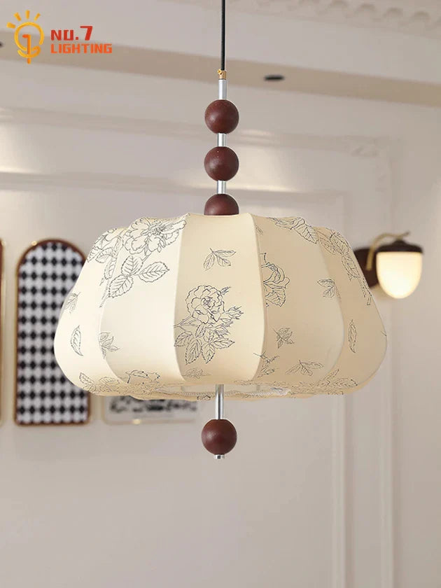 Afralia™ Zen Art Wooden Pendant Light LED E27 Decorative Chestnut Lamp for Tea Room Bedroom