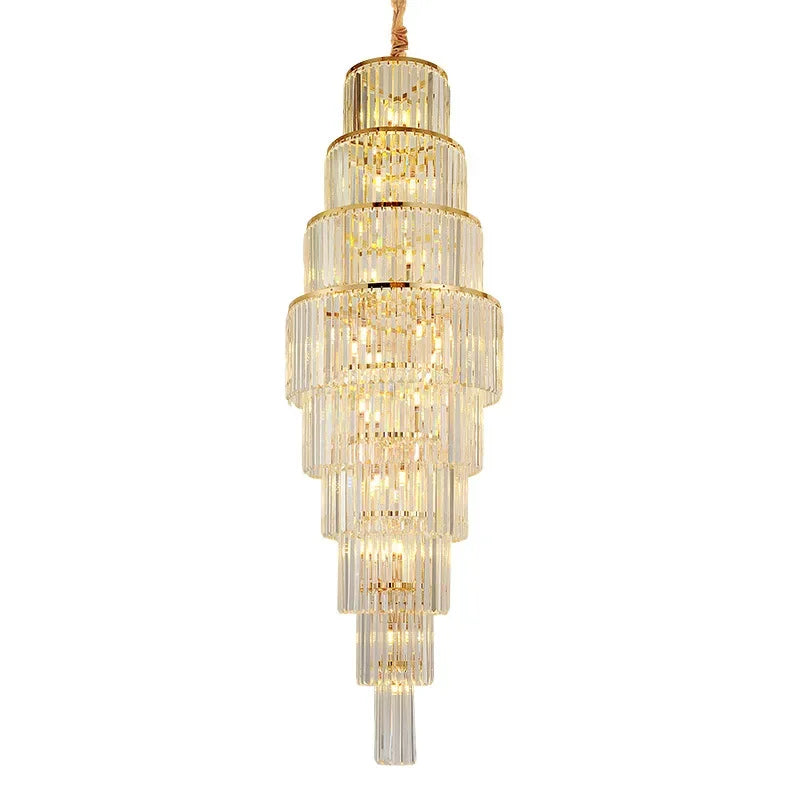 Afralia™ Crystal Spiral Staircase Chandelier - Elegant Luxury Lighting for Hotel and Living Room