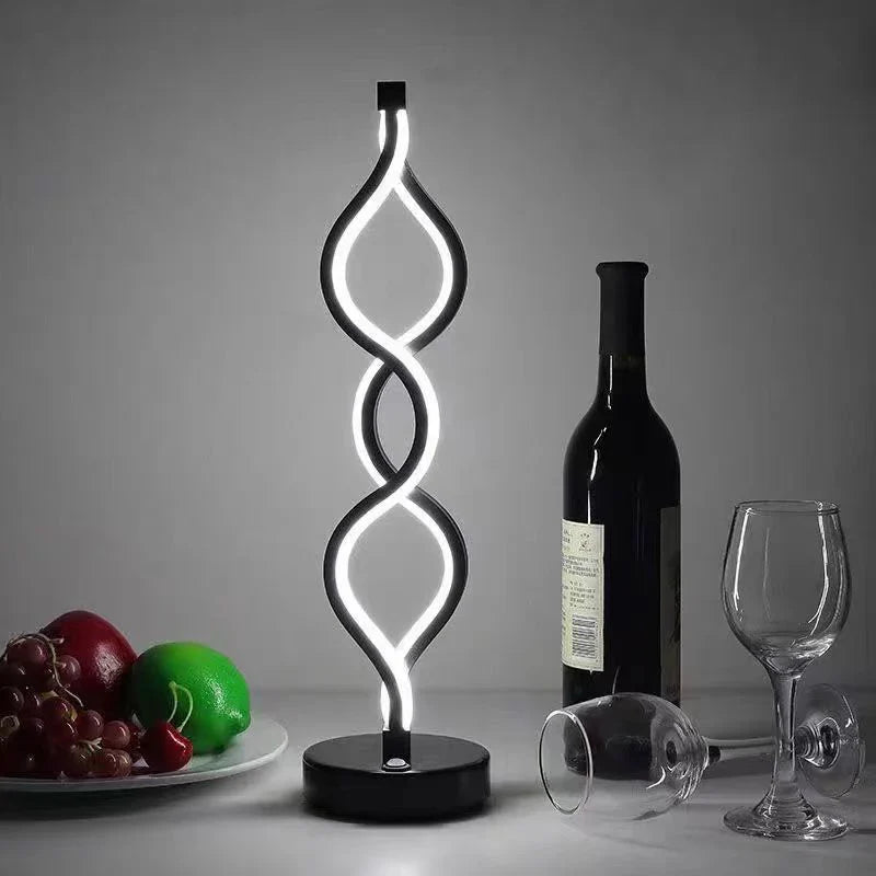 Afralia™ Spiral LED Desk Lamp for Home Living Room Bedroom Decor