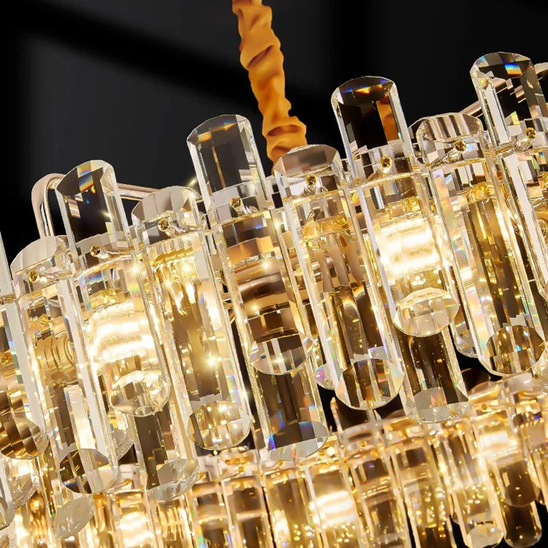 Afralia™ Crystal Chandelier Pendant Light for Living Room Dining Room Ceiling Lighting