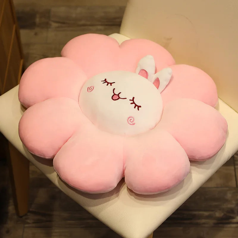 Afralia™ Sun Flower Plush Chair Cushion - Soft Cartoon Throw Pillow