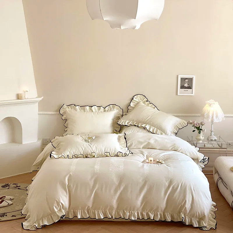 Afralia™ Luxe 1000TC Egyptian Cotton French Princess Wedding Bedding Set