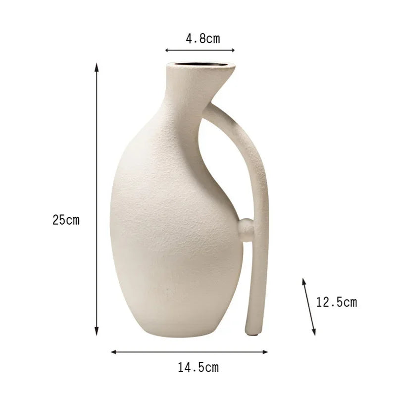 Afralia™ Geometric Ceramic Vase Set for Modern Floral Arrangements