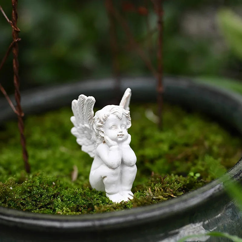 Afralia™ Mini Baby Angel Figurines for Fairy Garden Decor - Set of 5