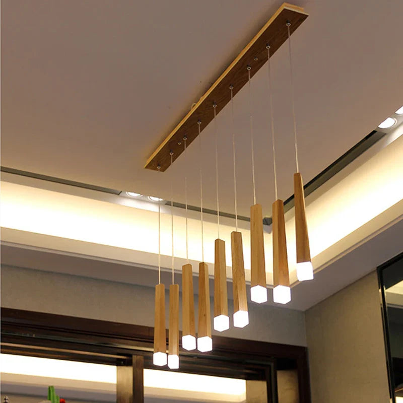 Afralia™ Modern Wood Chandelier Pendant for Dining Room, Living Room, Bedroom