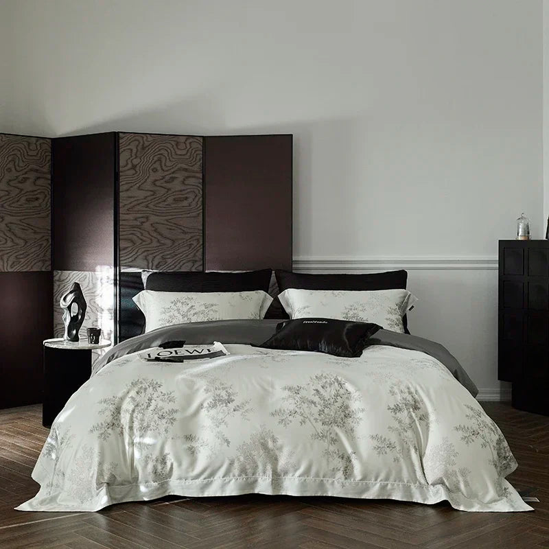 Afralia™ Luxe 100s Egyptian Cotton Bedding Set: Sheet, Blanket, Cover, Pillowcase