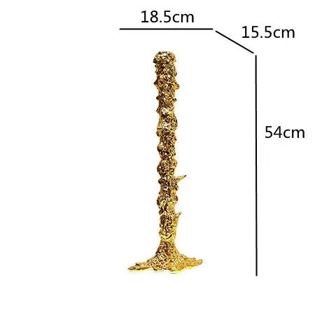 Afralia™ Golden Candlestick Holder Resin Plated Wedding Centerpiece