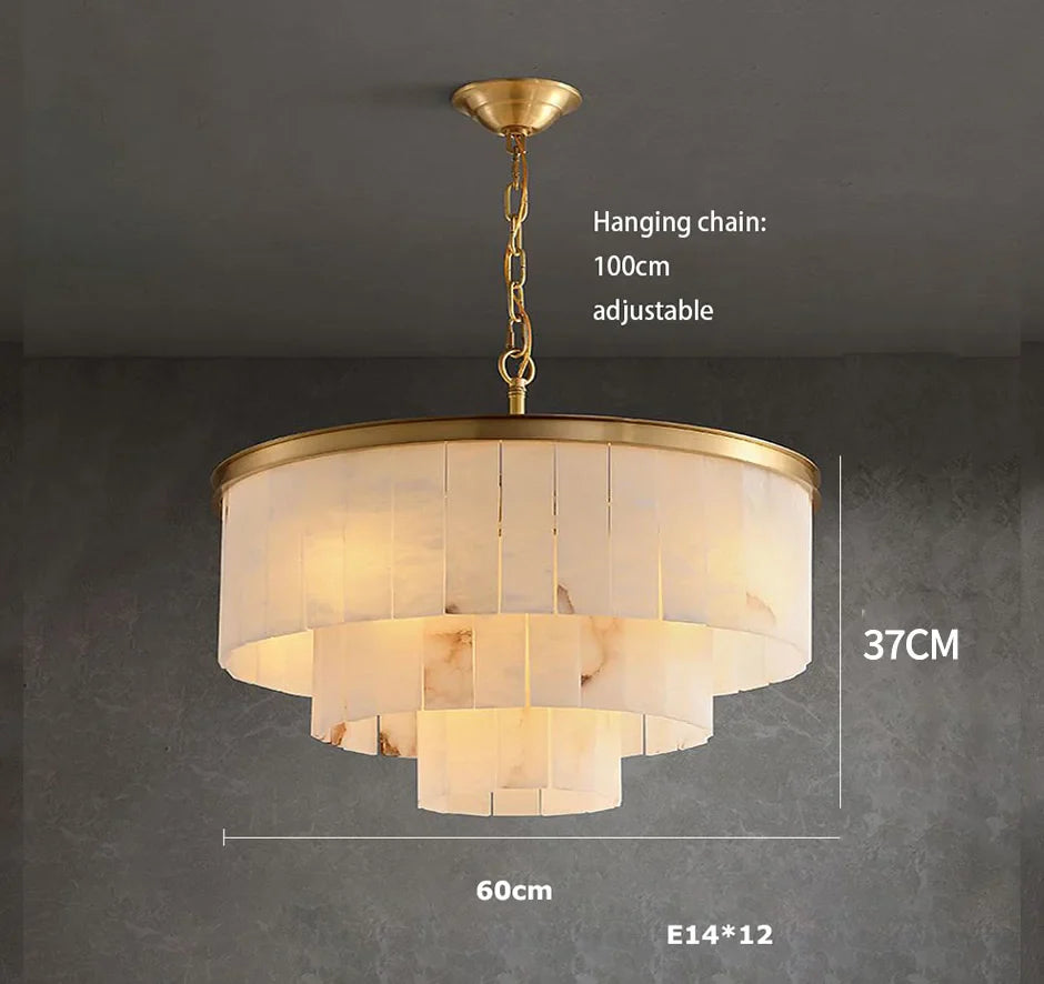Afralia™ Spanish Marble Chandelier for Hotel Restaurant Lobby Custom Decoration Light