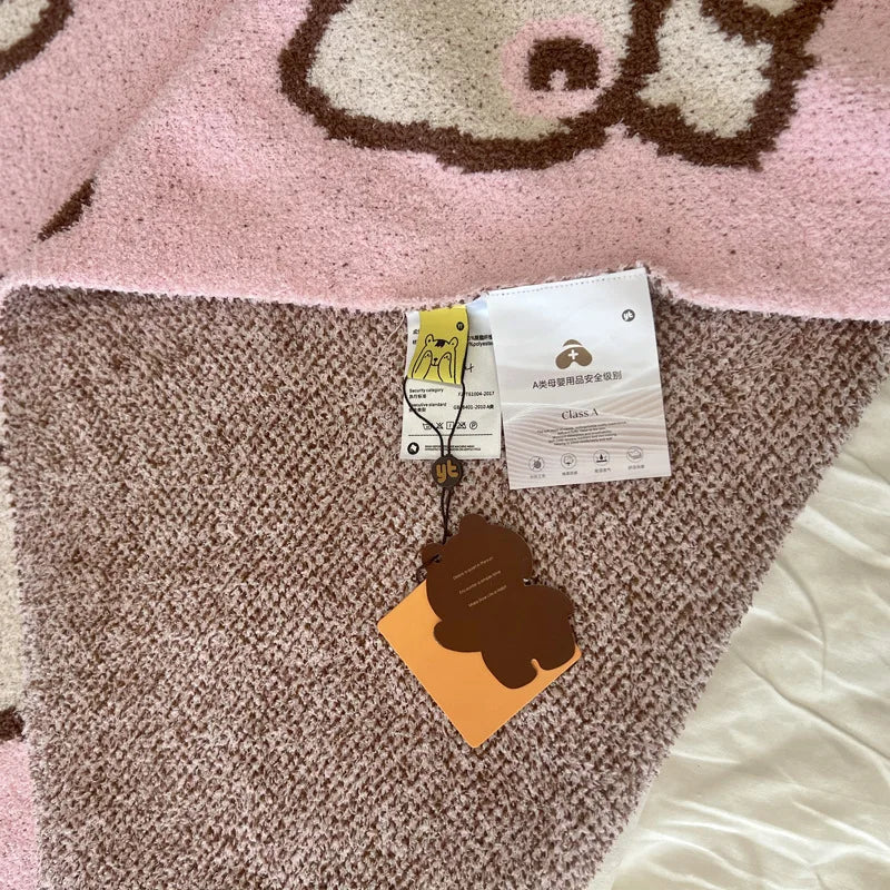 Afralia™ Cute Cartoon Half Flannel Blanket