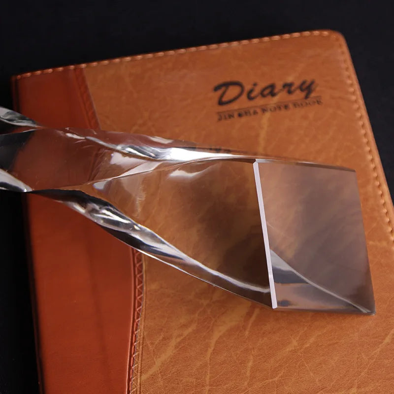 Afralia™ Blue Glass Twisted Column Trophy - Customize Competition Prize