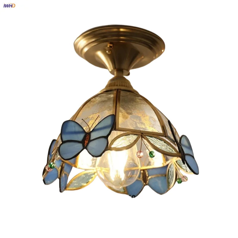Afralia™ Tiffany Style Glass LED Ceiling Light