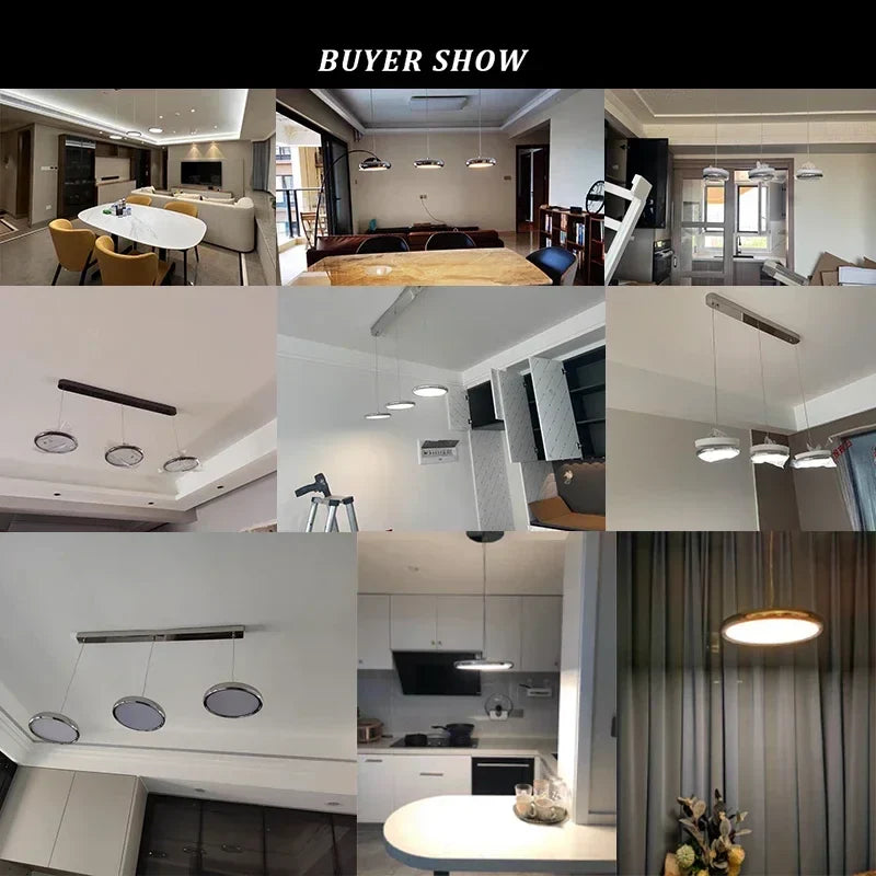 Afralia™ LED Iron Pendant Chandelier for Home Decor and Lighting