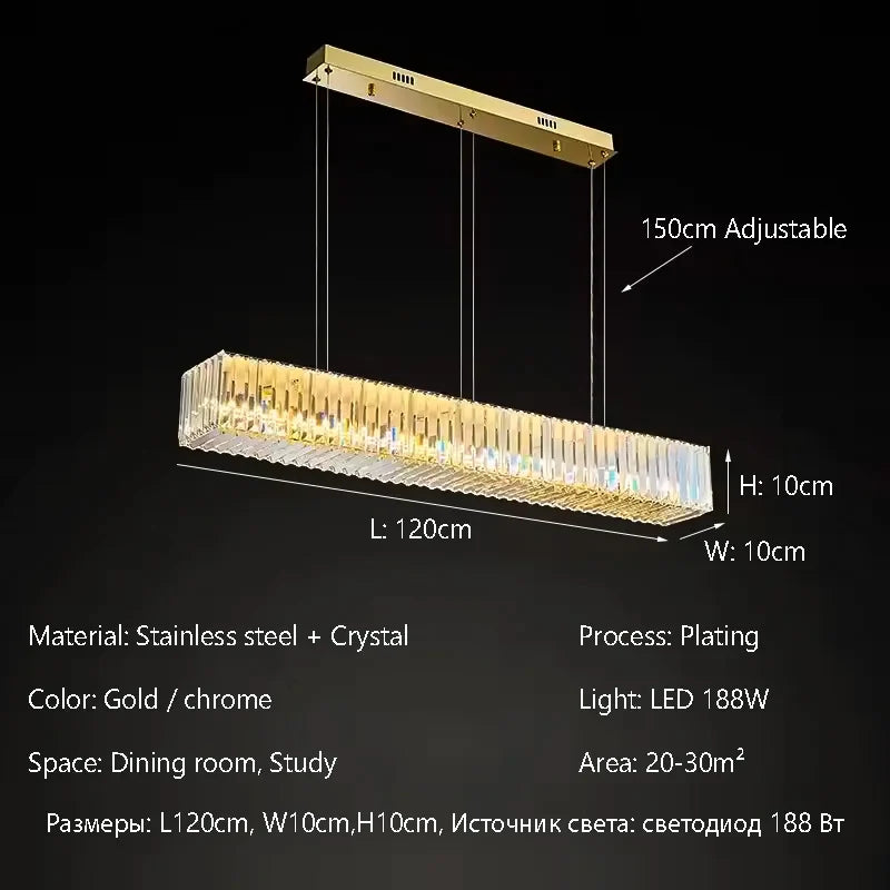 Afralia™ Elegant Crystal Chandelier LED Pendant Light for Home Décor