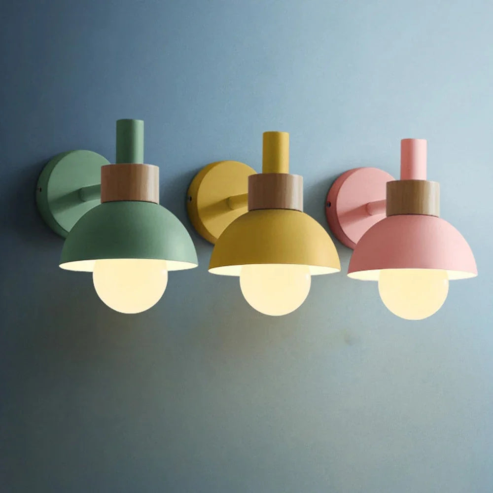 Afralia™ Modern Nordic Wood Wall Lamp Sconce Light LED Indoor Lighting Bedroom Living Room