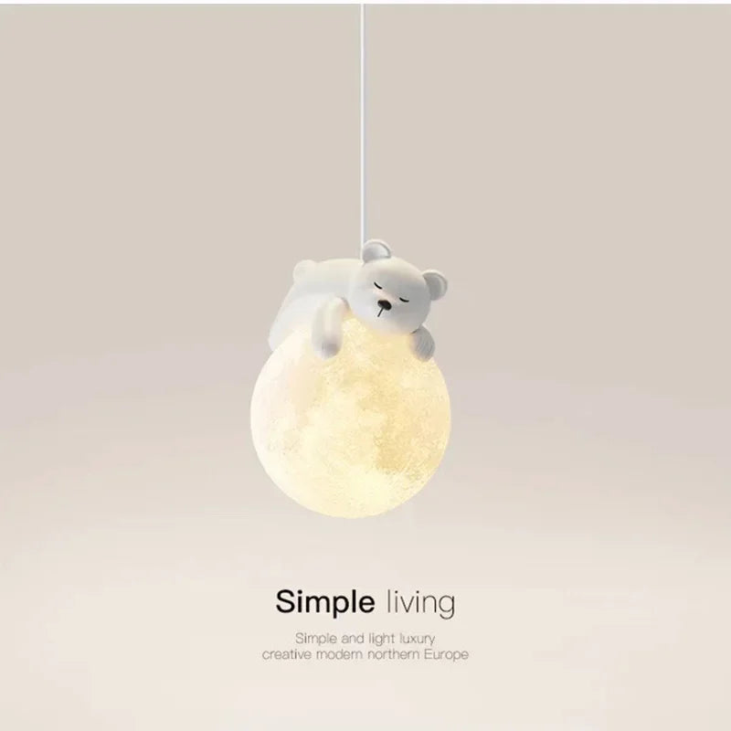 Afralia™ Nordic Little Bear LED Pendant Lamp: Adorable Illumination for Your Space