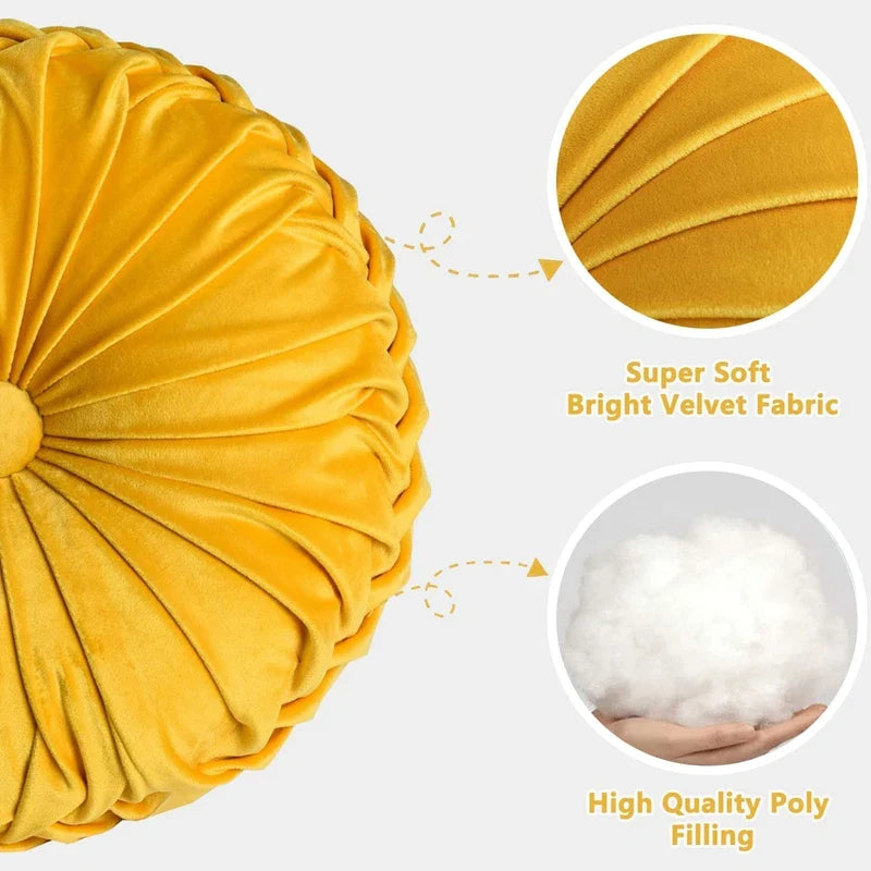 Afralia™ 3D Pumpkin Vehicle Wheel Round Velvet Throw Pillow for Couch Decor