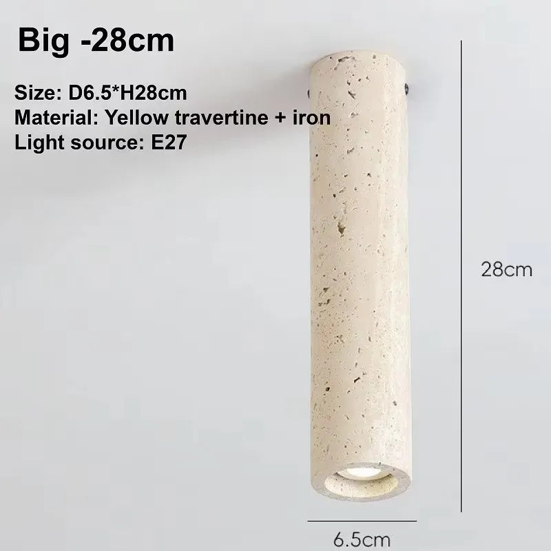 Afralia™ Travertine Stone Ceiling DownLight with E27 Spot Light Bulb