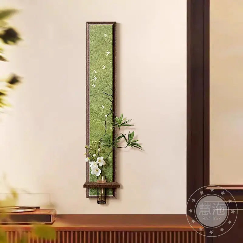 Afralia™ Sandstone Wall Landscape Home Decor: Medieval Style Living Room Painting & Water Plants Mural