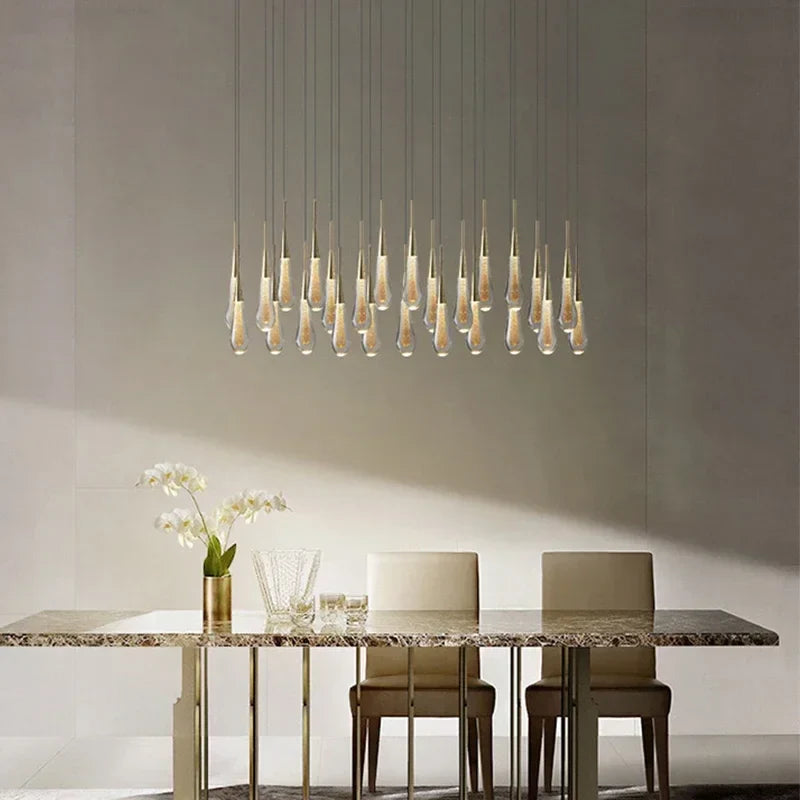 Afralia™ Crystal Drop Chandelier: Elegant Lighting for Home Decor, Living Room, Dining Room, Lobby