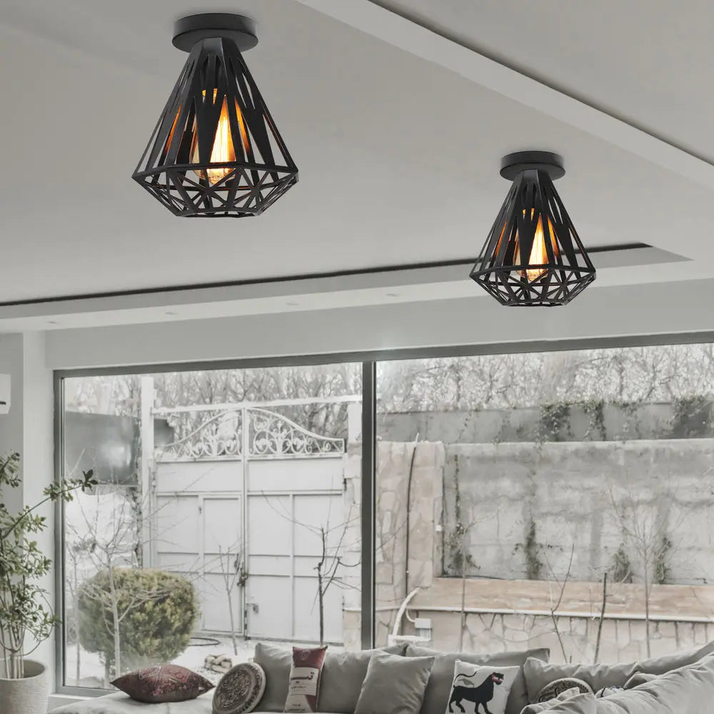 Afralia™ Vintage Industrial Ceiling Lamp Shade for Living Room Kitchen Home Decor