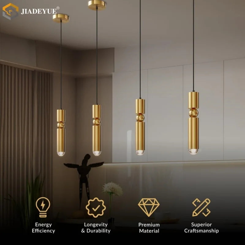 Afralia™ Golden LED Chandelier for Modern Minimalist Living Room, Bedroom, Dining Room