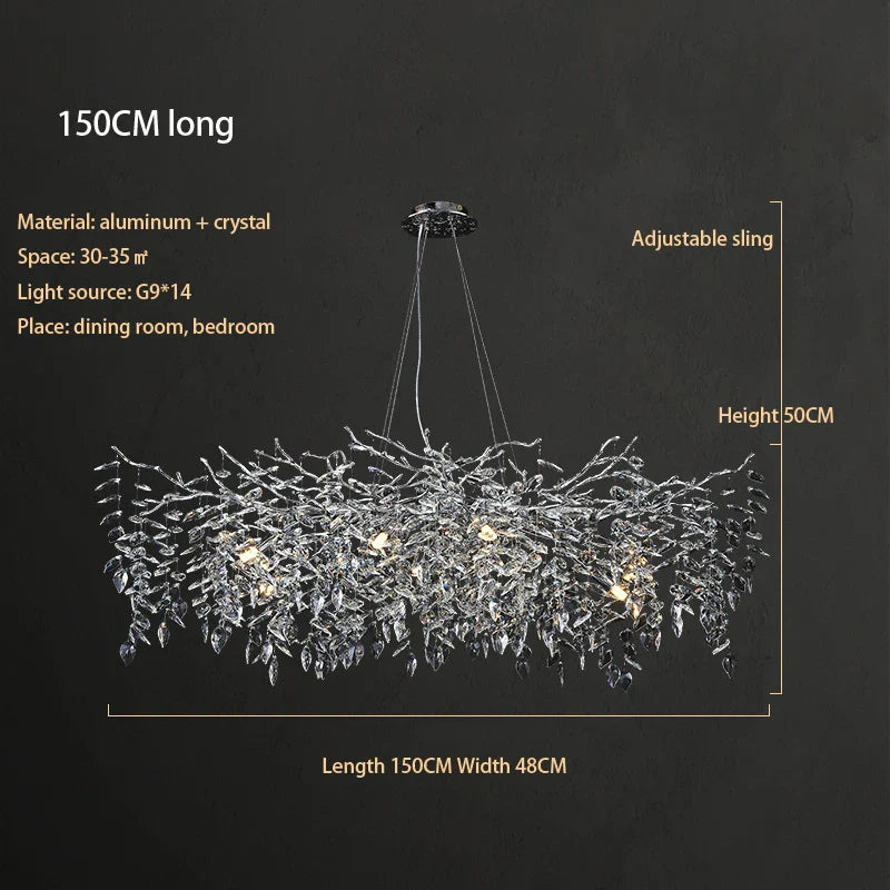 Afralia™ Crystal Chrome Chandelier: Luxury Pendant Lamp for Living Rooms, Villas, and Restaurants