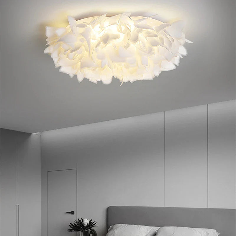 Afralia™ Flower Petal Chandelier: Modern Warm LED Ceiling Light for Living Room & Dining