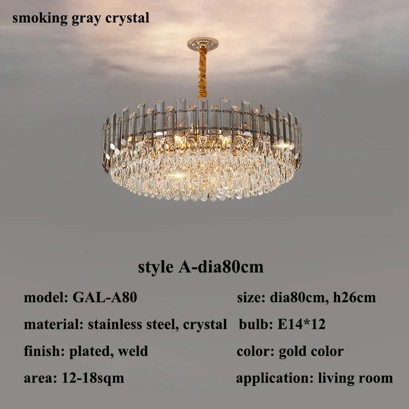 Afralia™ Gold Crystal Chandelier for Living Room Luxury Lighting Fixture