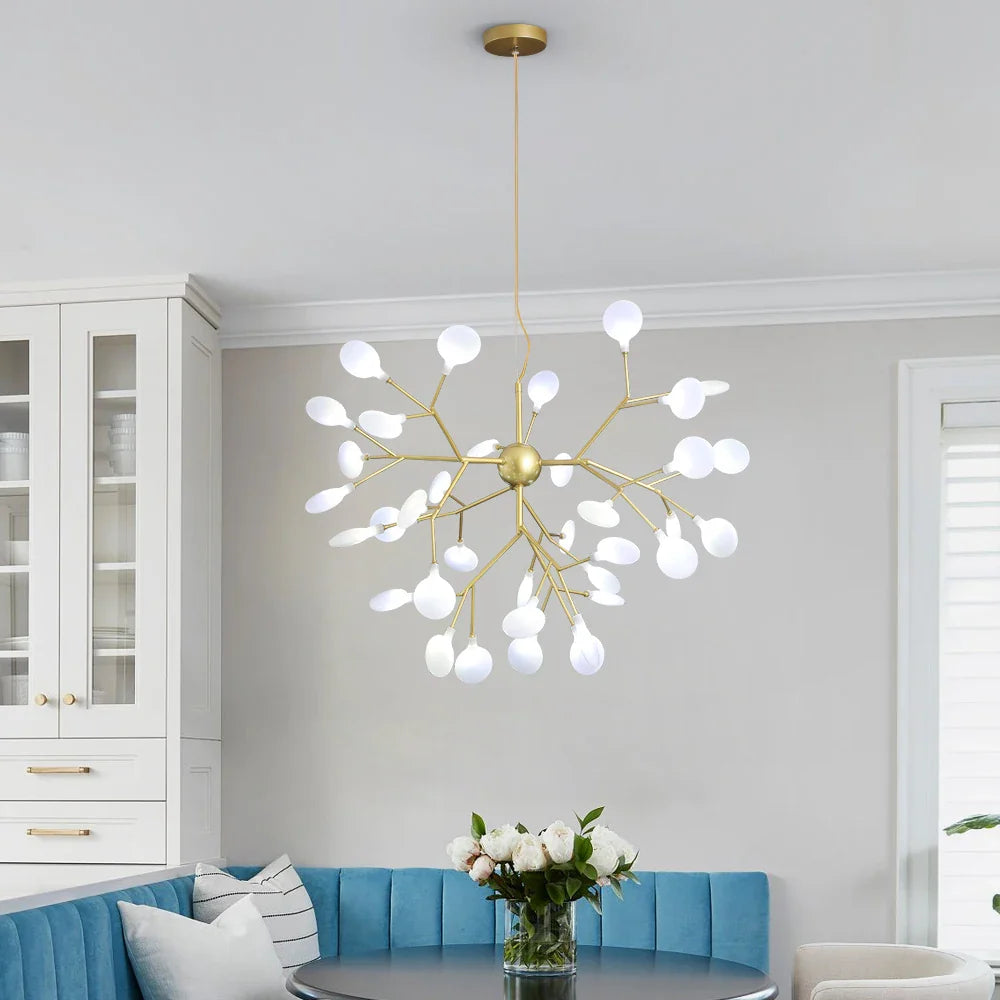 Afralia™ Firefly Ceiling Chandelier Pendant Lamp with G4 LED Lights for Home Décor