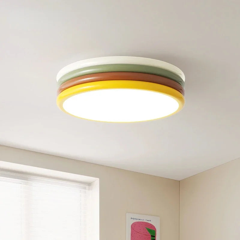 Afralia™ Color Stack Ceiling Lamp for Bedroom Kids Room LED Round Light