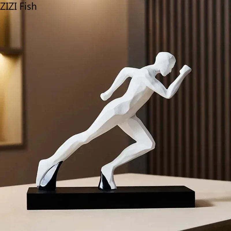 Afralia™ Runner Resin Sculpture Desk Decoration Ornaments Athlete Character Room Decor