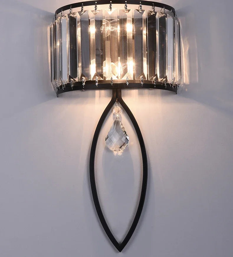 Afralia™ Crystal LED Wall Lamp for Living Room Bedroom Corridor Sconce