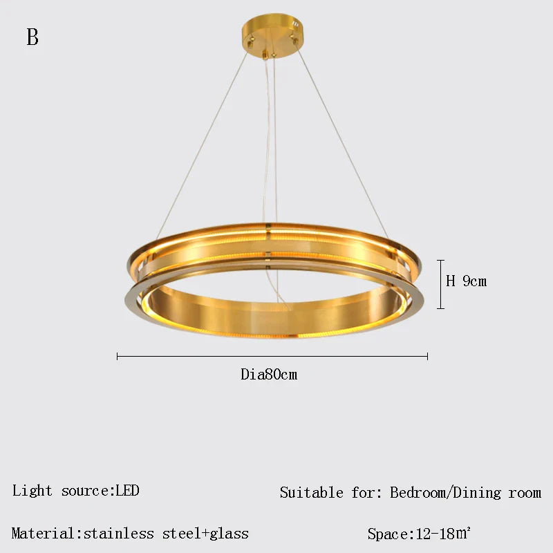 Afralia™ Gold Ring Chandelier: Modern Italian Design for Stylish Living Spaces