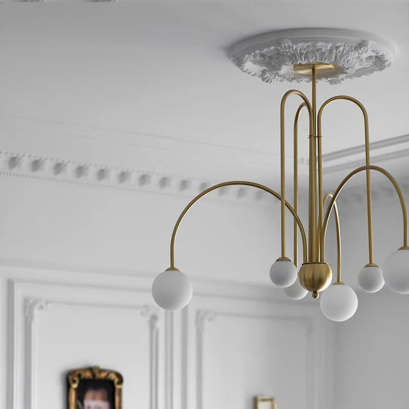 Afralia™ Glass Pendant Chandelier for Living Dining Room Suspension Lamp