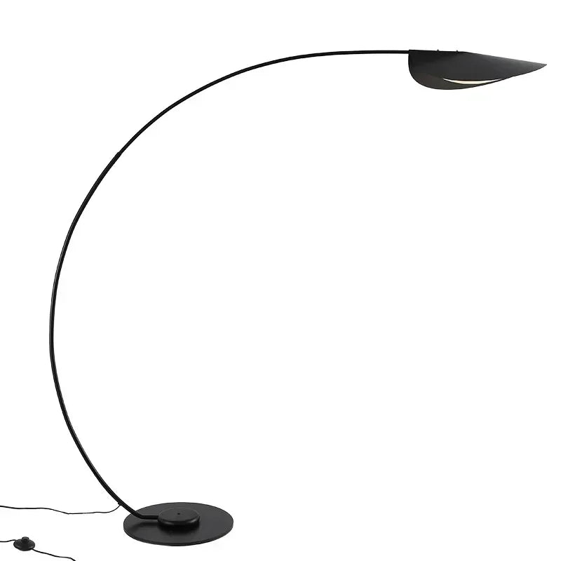 Afralia™ Parabola LED Floor Lamp - Black Standing Light for Living Room Bedroom Study