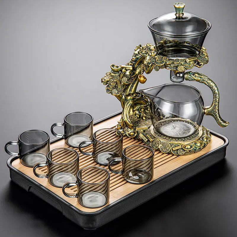 Afralia™ Magnetic Tea Set: Teapot, Cups & Plates - High Temperature, Household Set