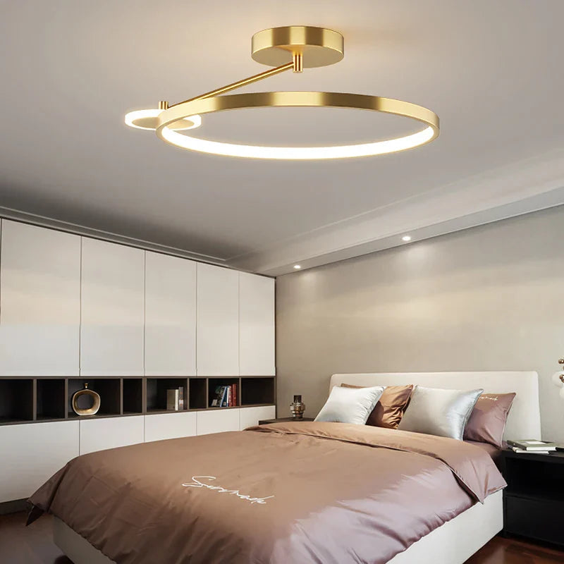 Afralia™ Circular LED Ceiling Lamp with Remote Control for Bedroom & Aisle Lighting