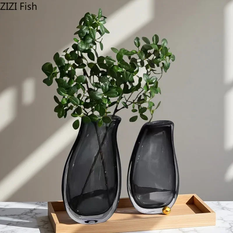 Afralia™ Double Glass Vase Hydroponic Flower Pot: Desk Decor, Floral Arrangement Aesthetics