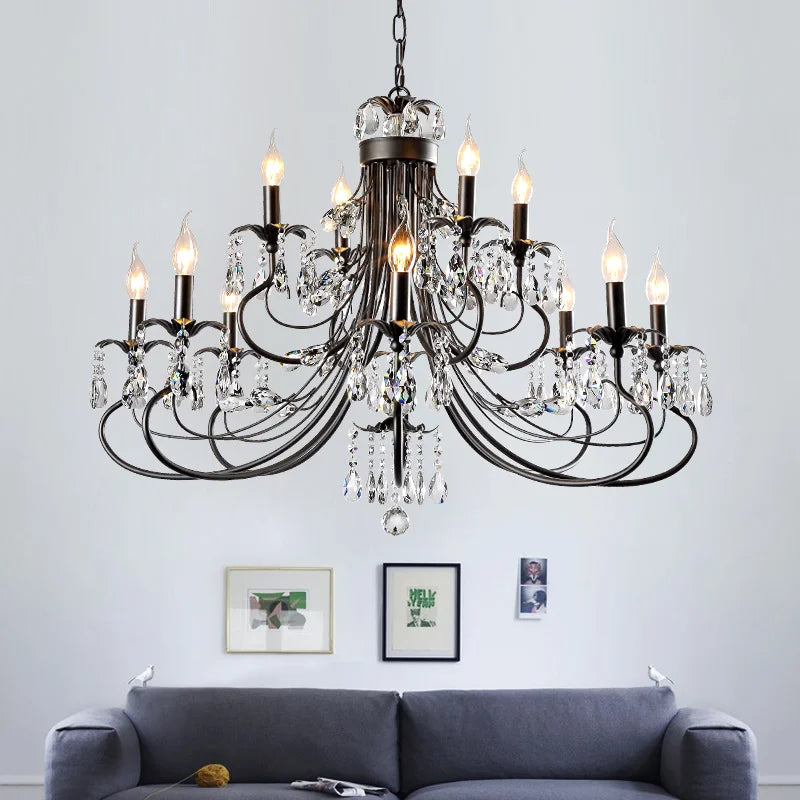 Afralia™ Nordic Crystal Flower LED Chandelier - Luxury Minimalist Retro Light Fixtures