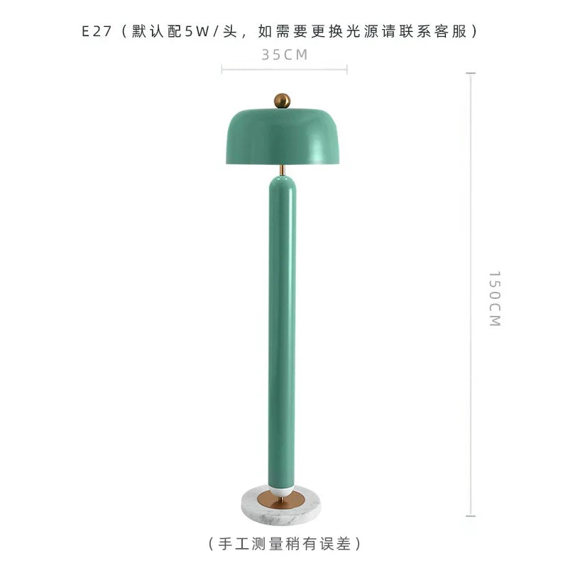 Afralia™ Minimalist Mushroom Floor Lamp in Green/Pink for Living/Model Room and Bedroom