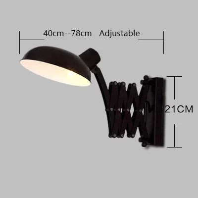 Afralia™ Vintage Black Iron Wall Lamp Retro Industrial Kitchen Living Room Light